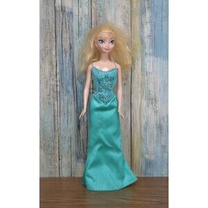 Mattel Disney Frozen Elsa Classic Fashion Doll 11.5" Blue Sparkle Gown 2012 Toy